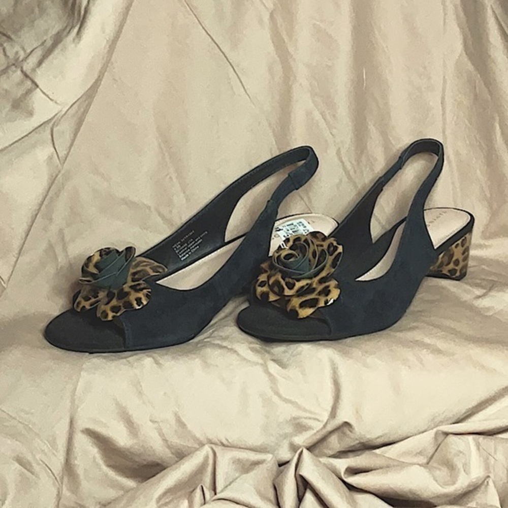 Taryn‎ Rose Slingback Heeled Sandals with Rose-Neva Loop